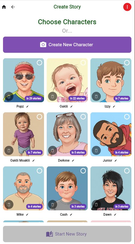 Choose Your Characters — StoryFunTime app screen
