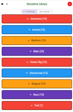 Storytime Library — StoryFunTime app screen