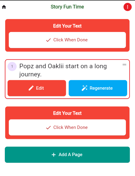 Edit Your Text — StoryFunTime app screen