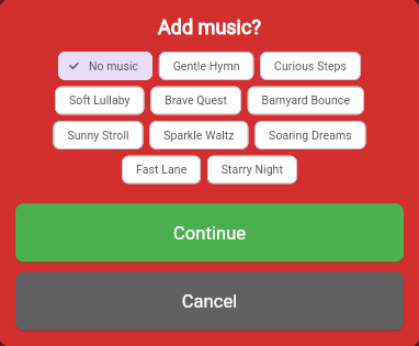 Add a Little Music — StoryFunTime app screen
