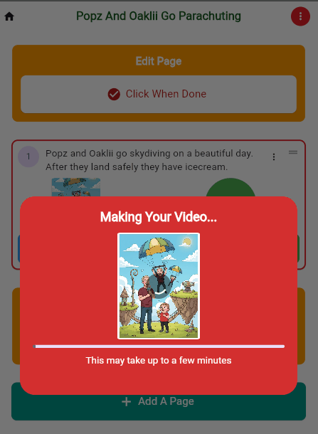 The Magic Happens — StoryFunTime app screen