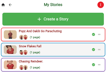 Find It Anytime in My Stories — StoryFunTime app screen